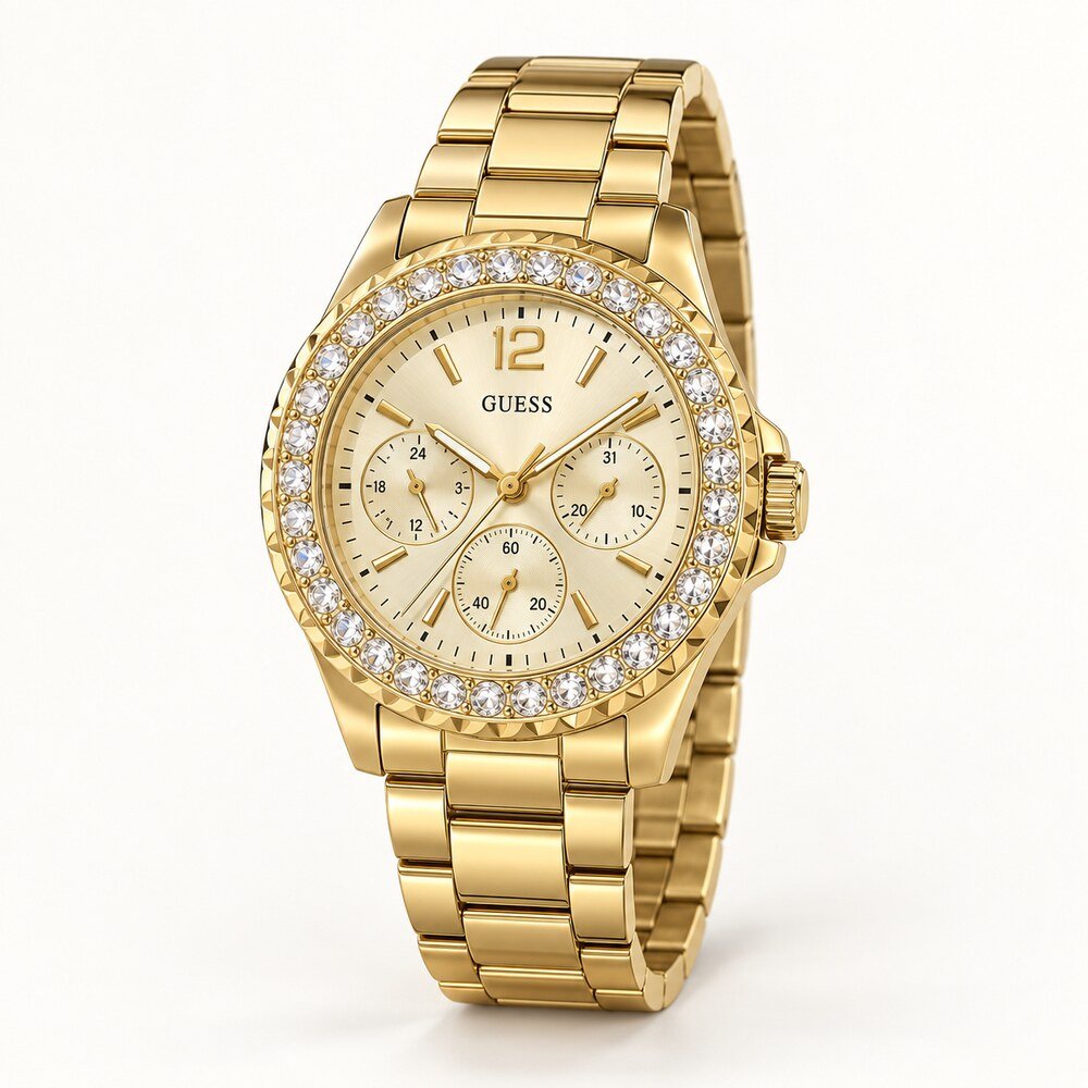 montre-guess-femme-doree-sertie montre Guess