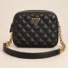 Sac Guess femme noir matelassé avec bandoulière dorée